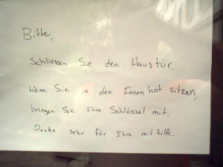 Schlies der T&uuml;r!